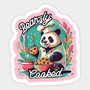 "Bear-ly Cooked." Sticker